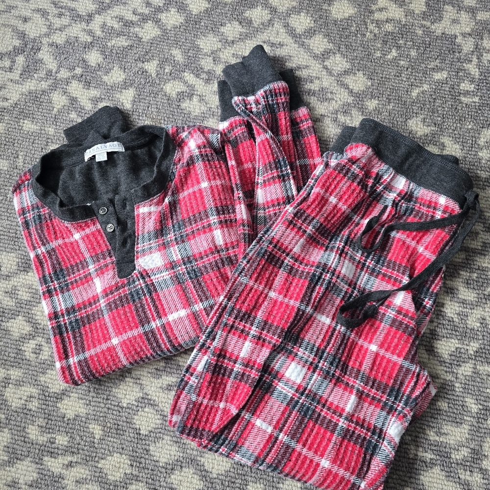 PJ Salvage plaid jogger set